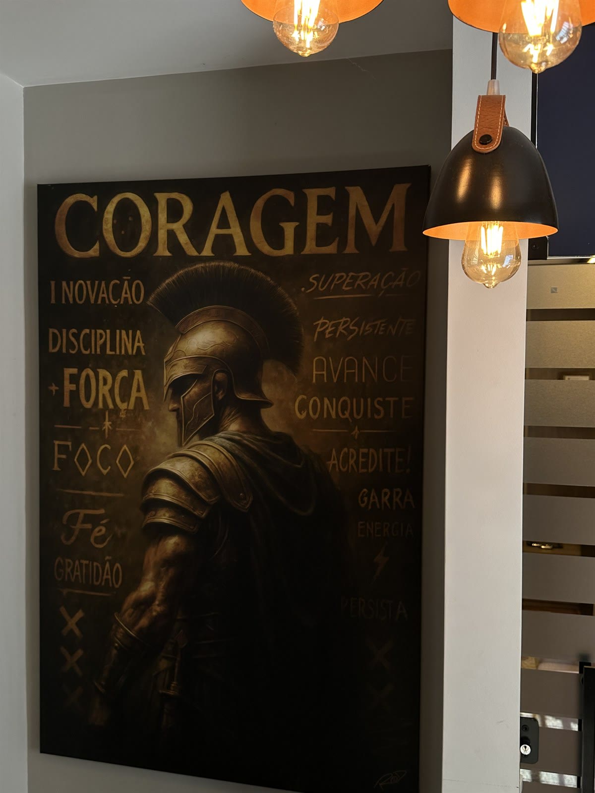 Quadro Coragem com os valores da Lidere